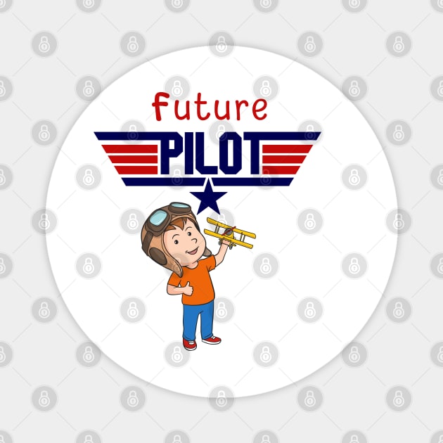 FUTURE PILOT Kids Shirt, First-time Flyer gift, First Toddler Flight Magnet by ScottyClub